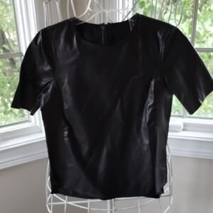 Vince Black Lambskin Top